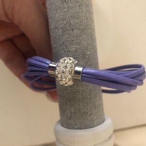 Purple women’s bracelet with magnetic rhinestone clasp